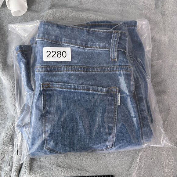 Nature Flare Leg Jeans Womens Size 26 Mid Rise Button Fly Coin Pockets Blue - Picture 12 of 12